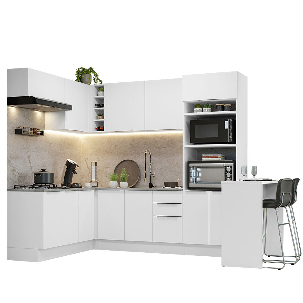 Combo Completo de Cocina Esquinera 489 cm Blanco Stella Madesa