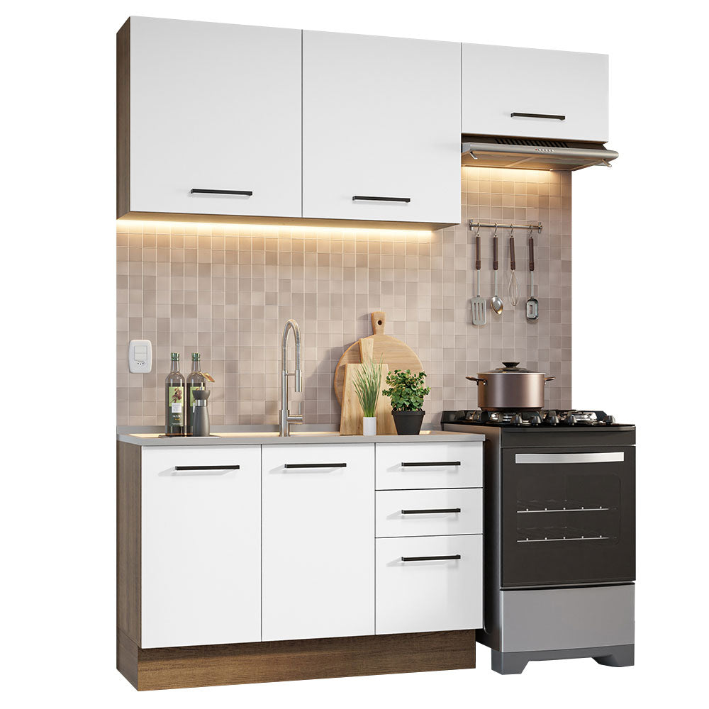 Combo de Cocina 180cm Marrón/Blanco Agata Madesa 09