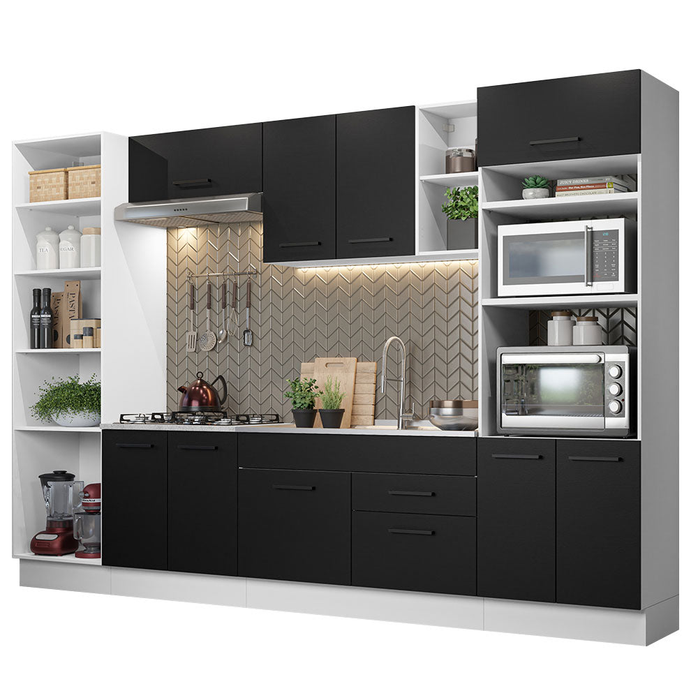 Combo Completo de Cocina 330 cm Blanco/Negro Agata Madesa 02