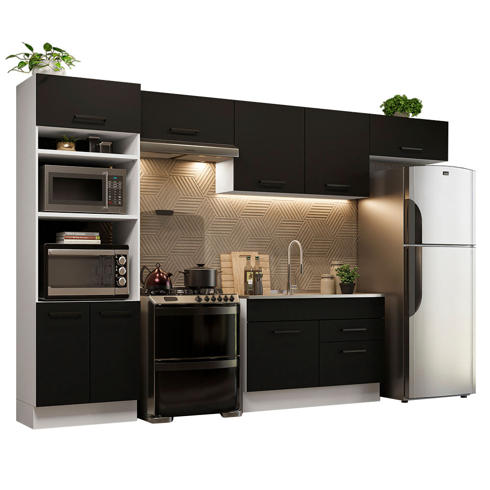 Combo Completo de Cocina 350 cm Blanco/Negro Agata Madesa 01