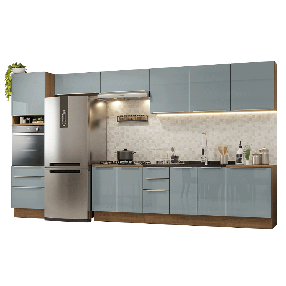 Combo completo de Cocina 400 cm Marrón/Gris Lux Madesa 02