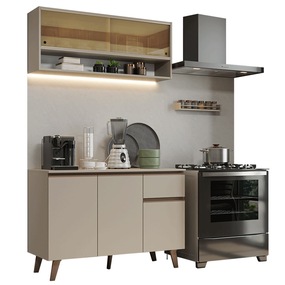 Combo completo de Cocina 120 cm Crema Nice 01