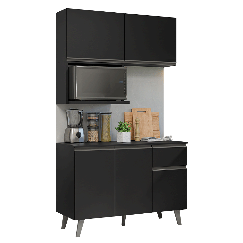 Cocina Compacta 120 cm Negro Nice Madesa 05