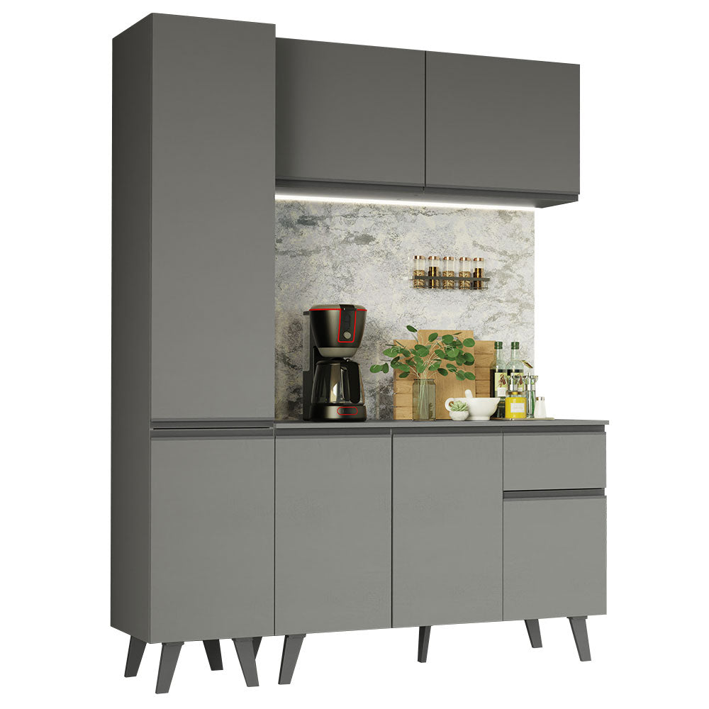 Cocina Compacta 160cm Gris Nice Madesa 01