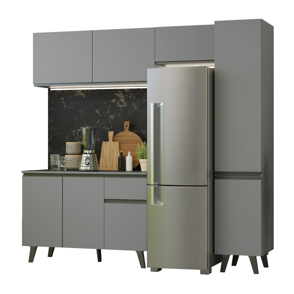 Combo Completo de Cocina 220 cm Gris Nice Madesa 03