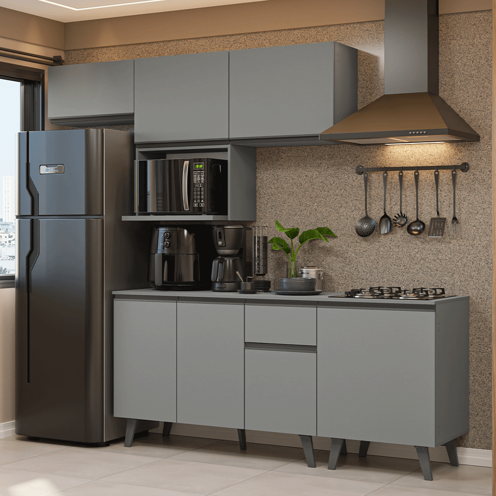 Combo completo de Cocina 240 cm Gris Nice Madesa 06