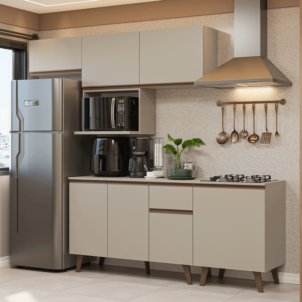 Combo completo de Cocina 240 cm Crema Nice Madesa 06