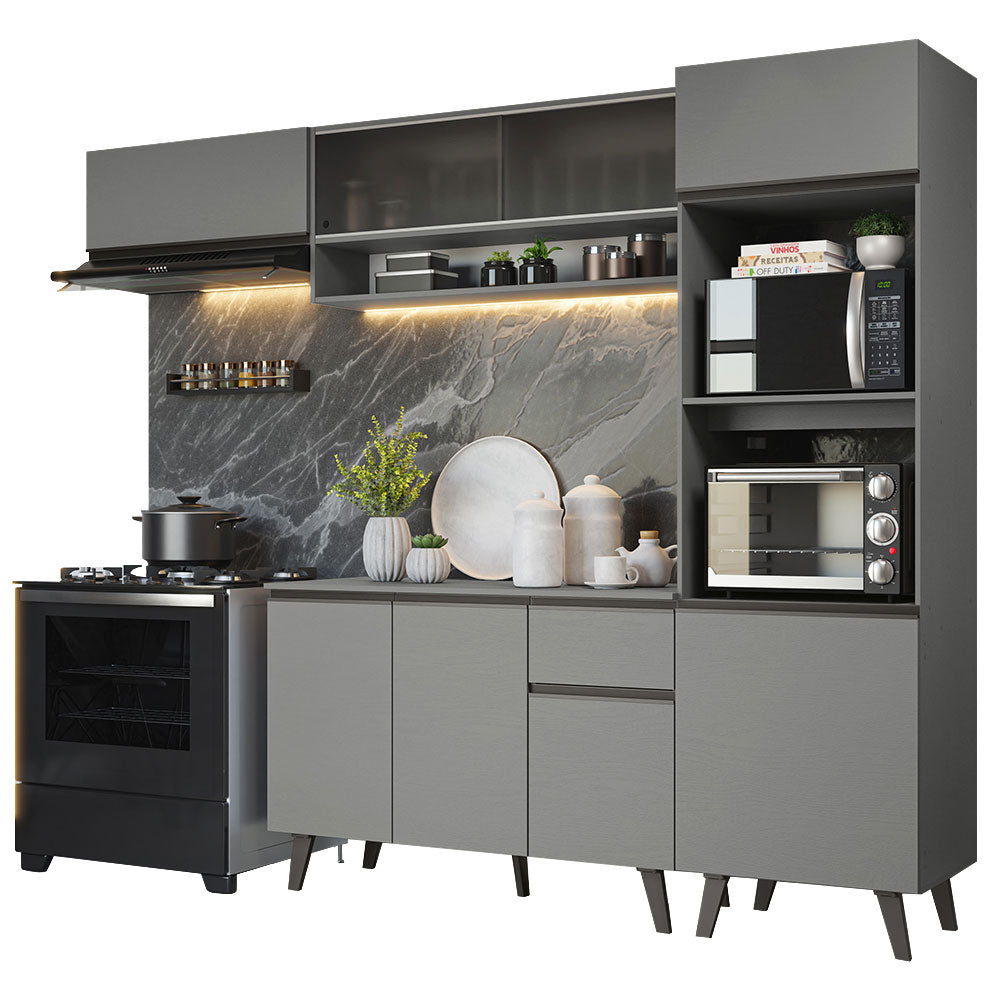 Combo Completo de Cocina 260 cm Gris Nice Madesa 04