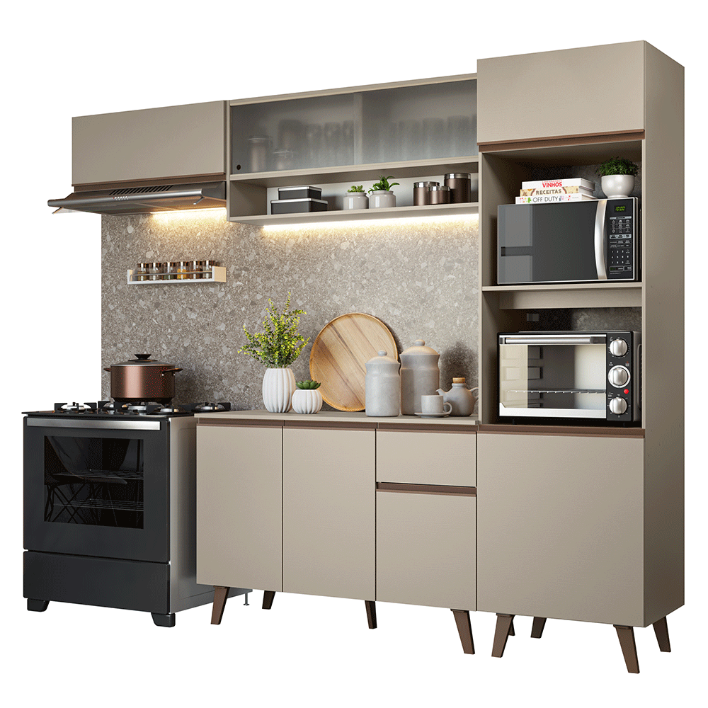 Combo completo de Cocina 260 cm Crema Nice Madesa 04
