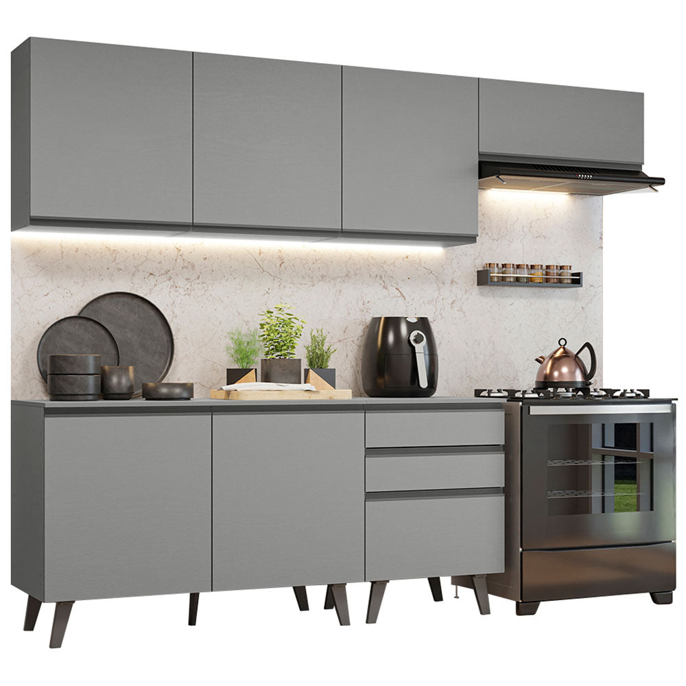 Combo Completo de Cocina 260 cm Gris Nice Madesa 12