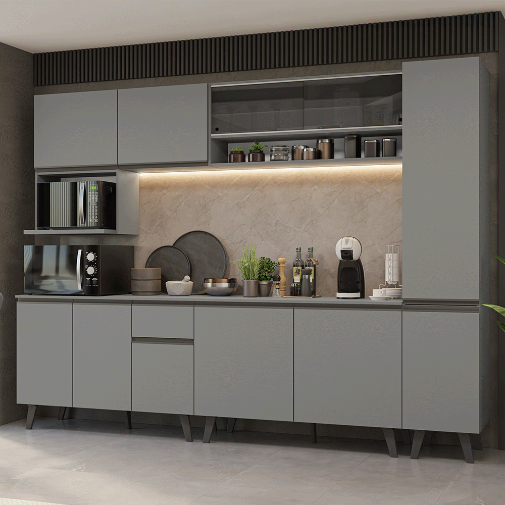Combo completo de Cocina 280 cm Gris Nice Madesa 03