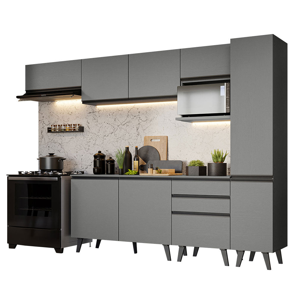 Combo Completo de Cocina 300 cm Gris Nice Madesa 05