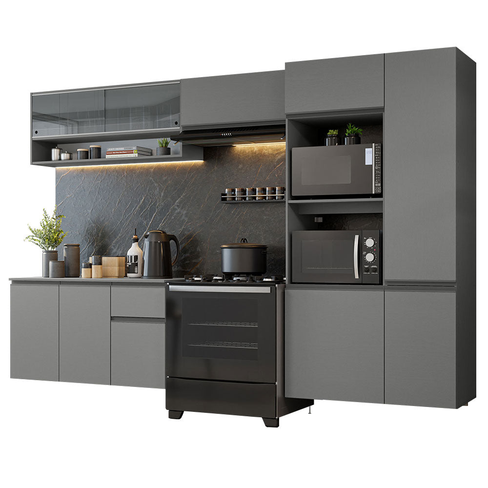 Combo Completo de Cocina Flotante 300 cm Gris Nice Madesa 07
