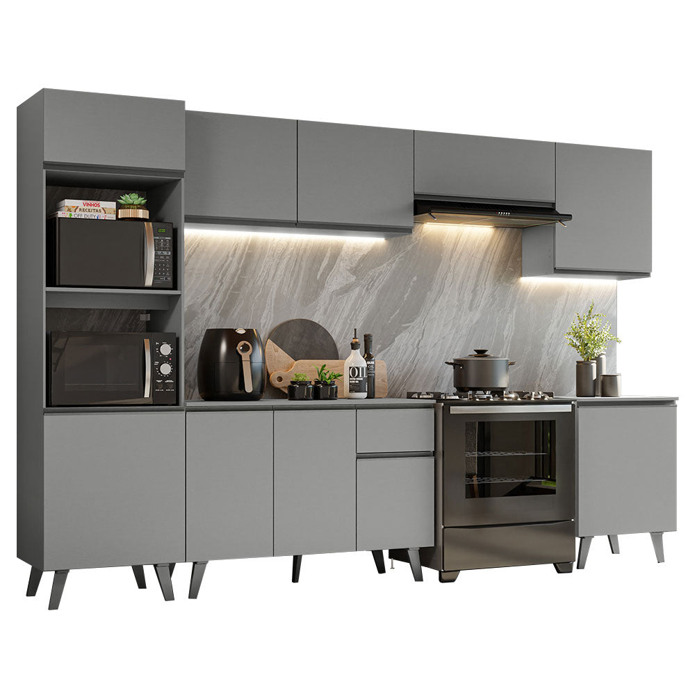 Combo Completo de Cocina 320 cm Gris Nice Madesa 01