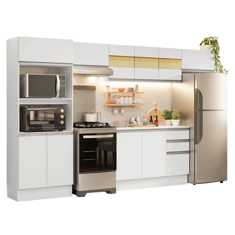 Combo de Cocina 100% MDF 310 cm Smart Blanco 01