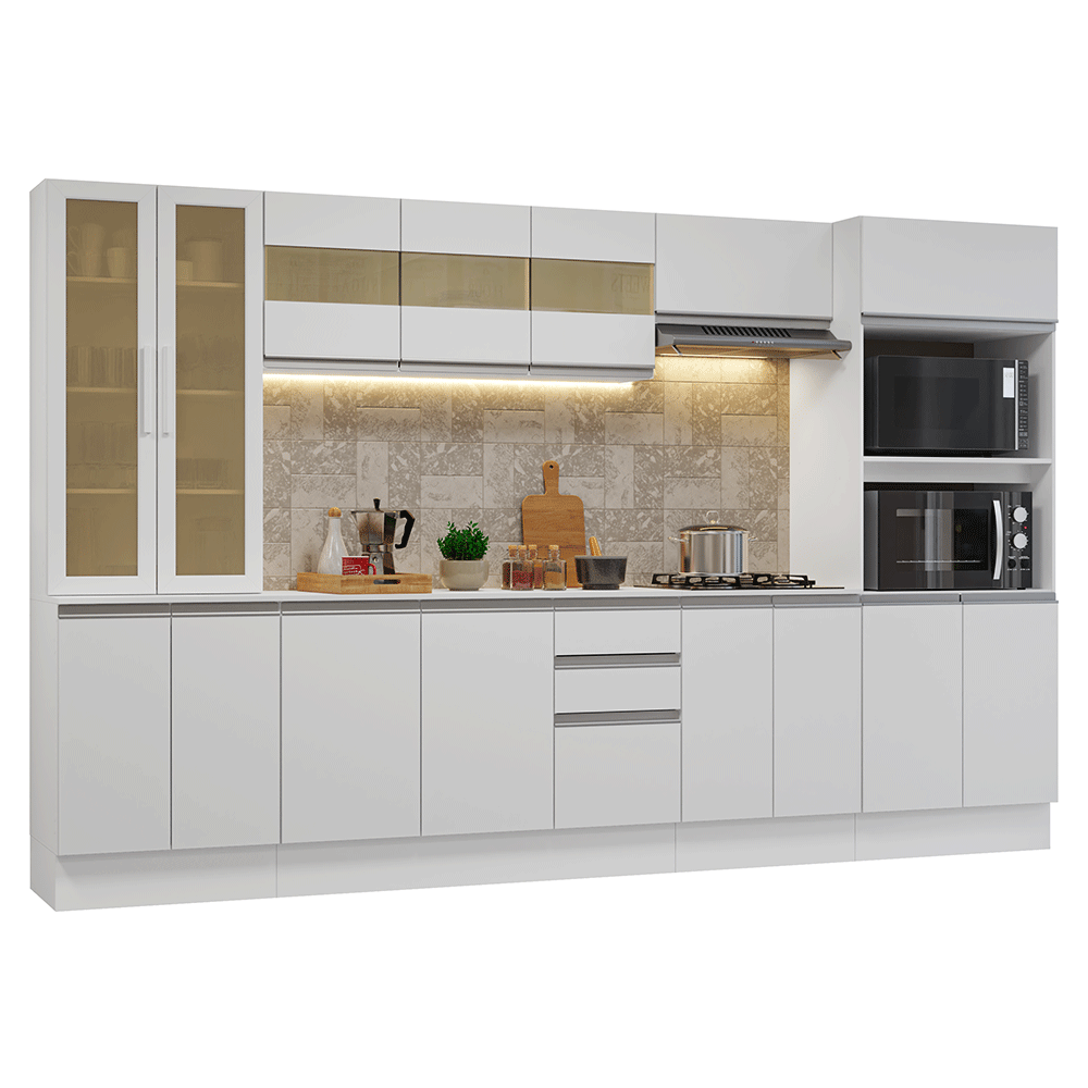 Combo de Cocina 310 cm Smart 100% MDF Blanco 03