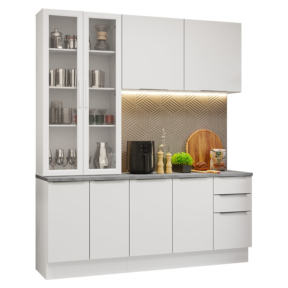 Combo completo de Cocina con Cristalero 190 cm Madesa Stella BB 03
