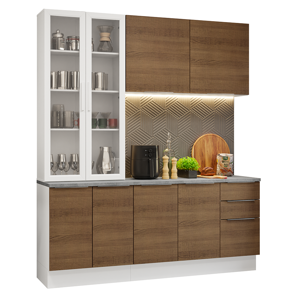Combo completo de Cocina con Cristalero 190 cm Madesa Stella BM 03