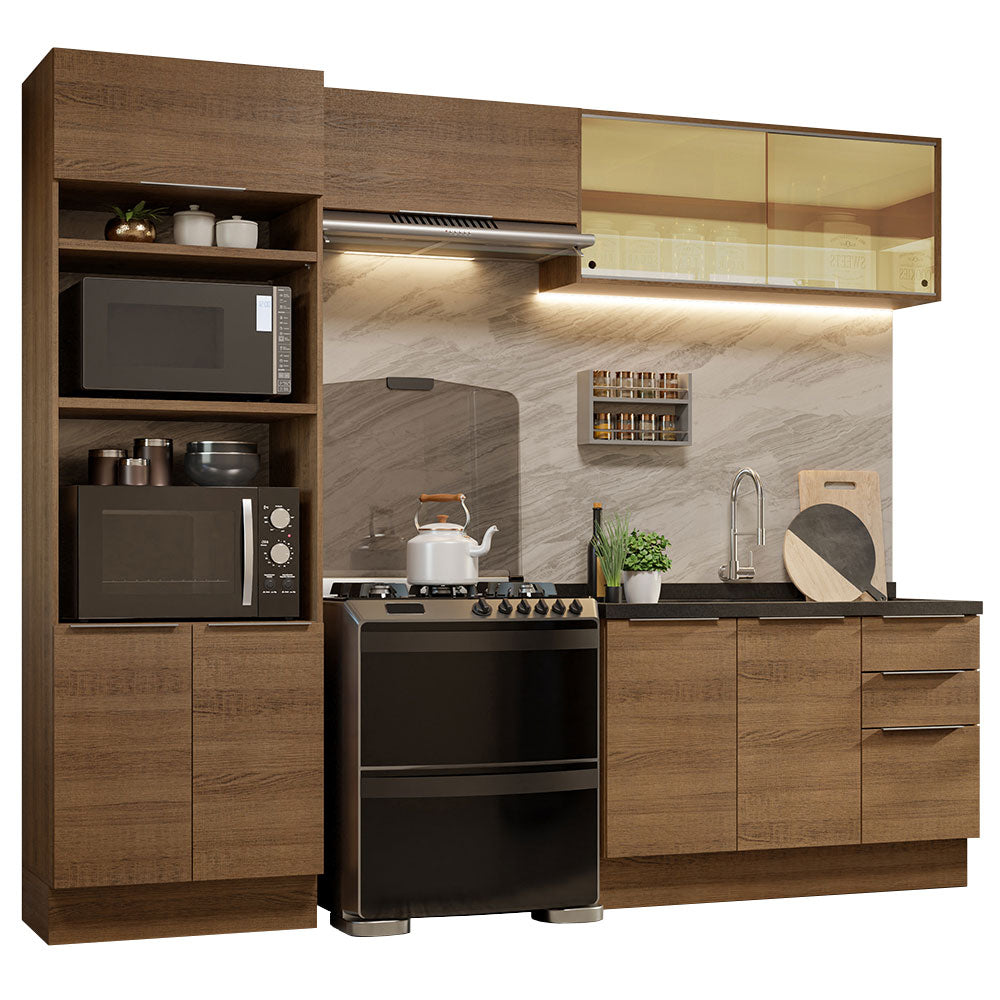 Combo Completo de Cocina 270 cm Marrón Stella Madesa 06