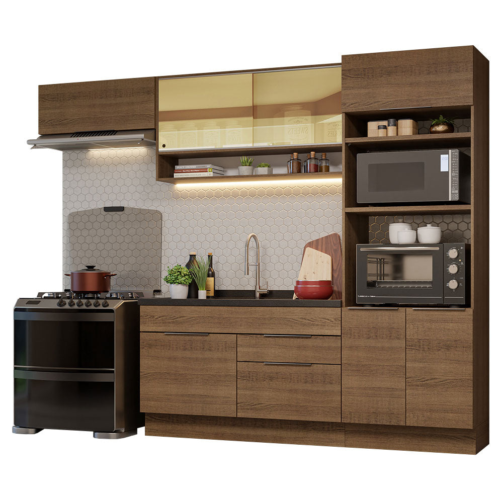 Combo Completo de Cocina 270 cm Marrón Stella Madesa 09