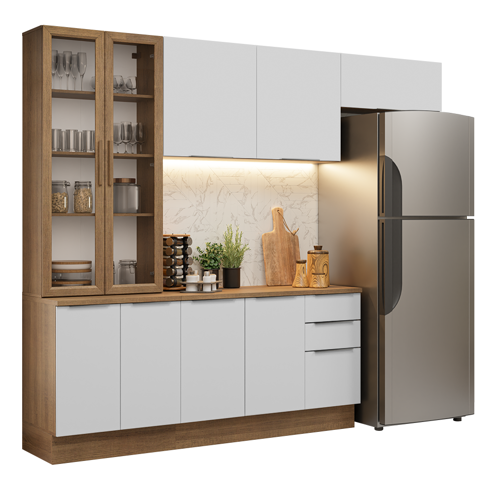 Combo completo de Cocina con Cristalero 270 cm Madesa Stella MB 11