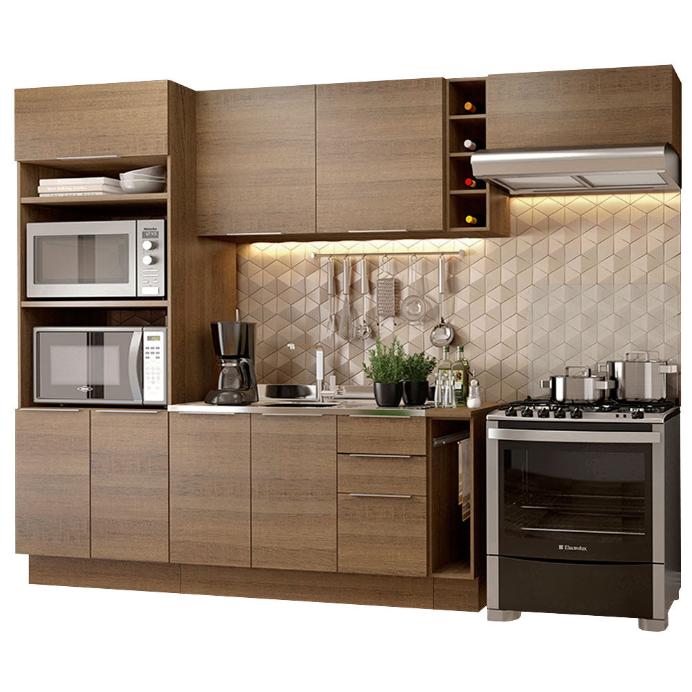 Combo Completo de Cocina 290cm Marrón Stella Madesa 02