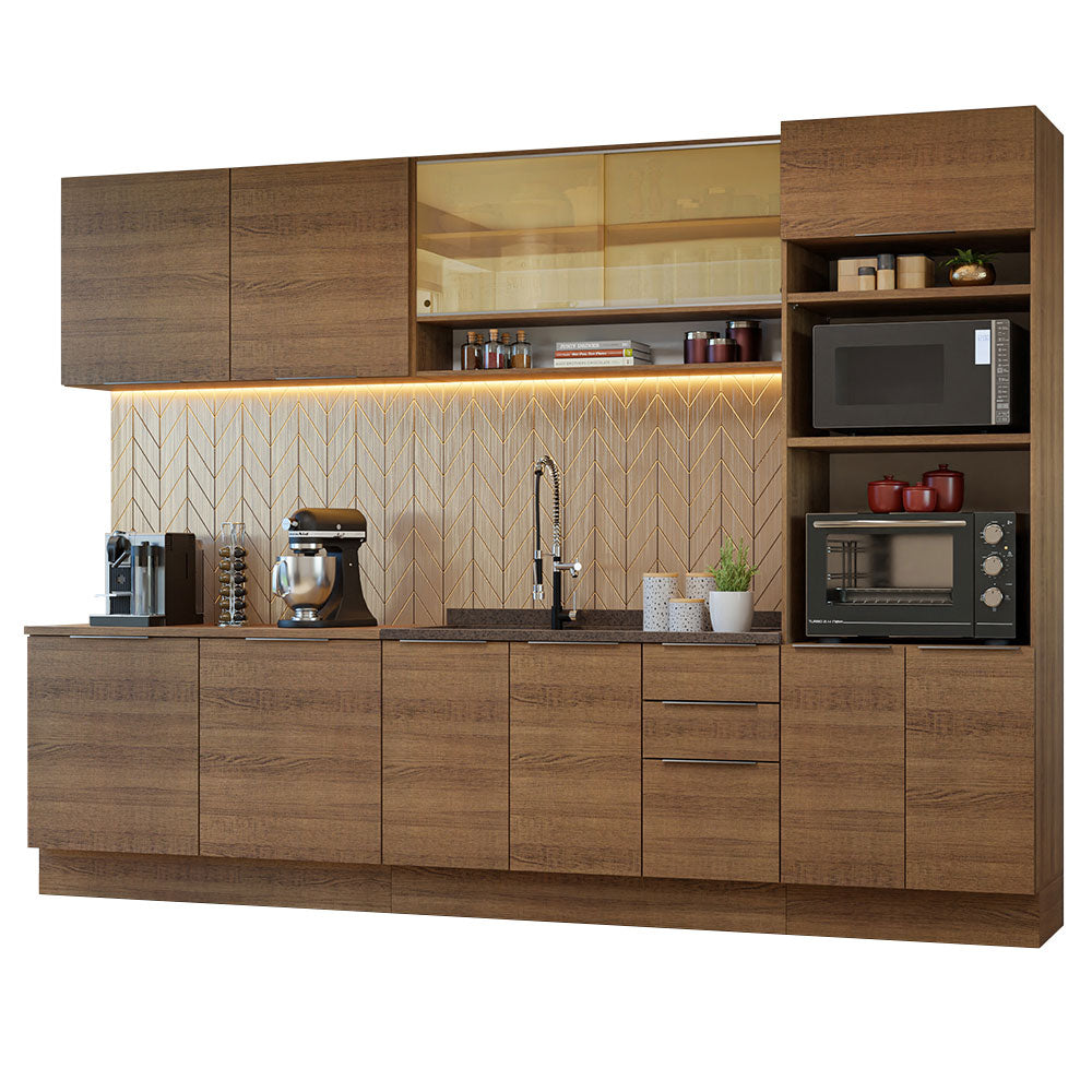 Combo Completo de Cocina 310 cm Marrón Stella Madesa 02