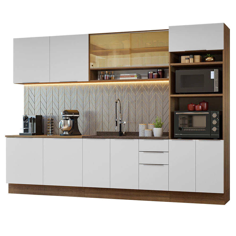 Combo Completo de Cocina 310 cm Marrón/Blanco Stella Madesa 02