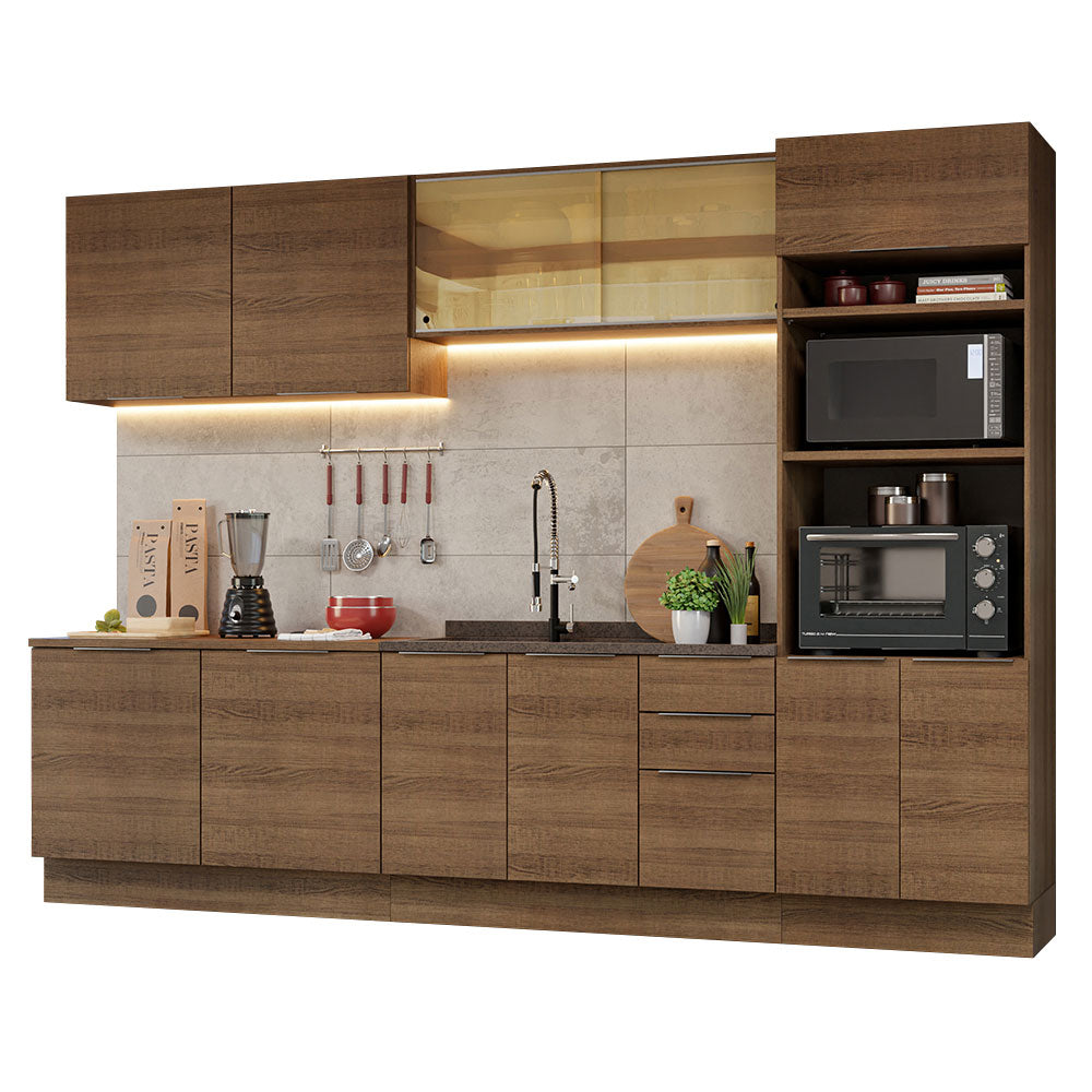 Combo Completo de Cocina 310 cm Marrón Stella Madesa 03