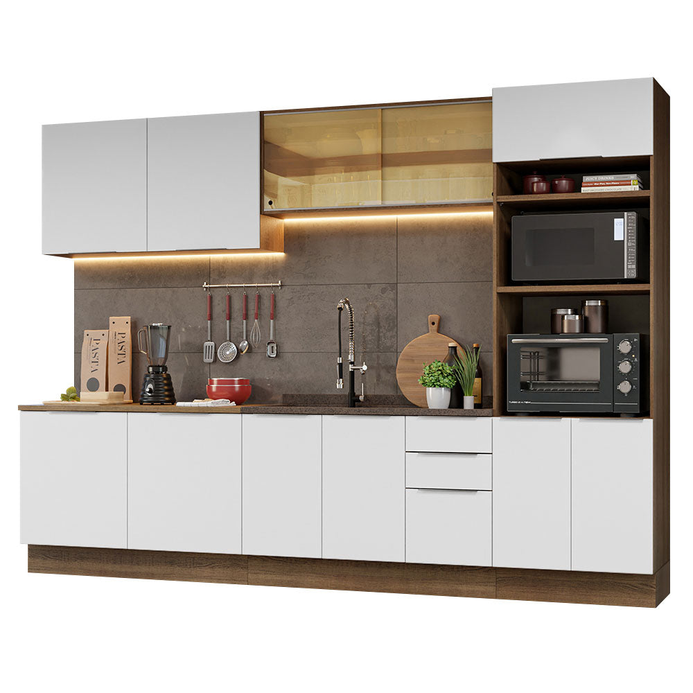 Combo Completo de Cocina 310 cm Marrón/Blanco Stella Madesa 03