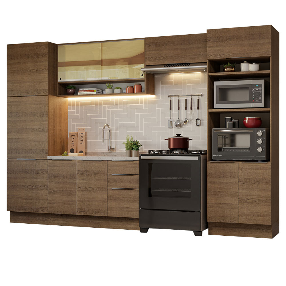 Combo Completo de Cocina 330 cm Marrón Stella Madesa 03