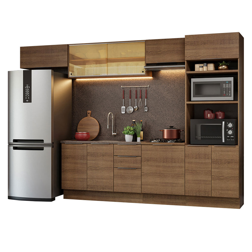 Combo Completo de Cocina 330 cm Marrón Stella Madesa 04