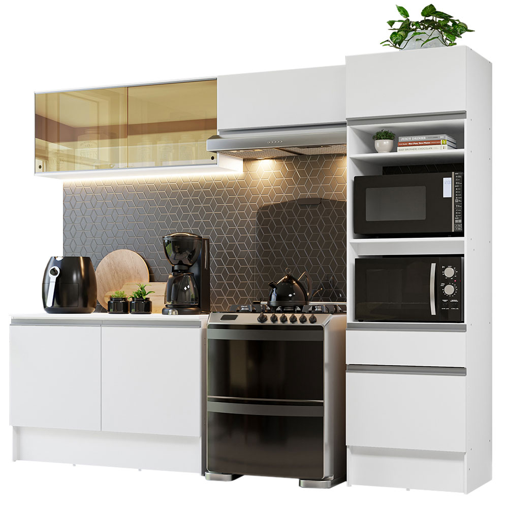 Combo Completo de Cocina 260 cm Blanco Diamante Madesa 02