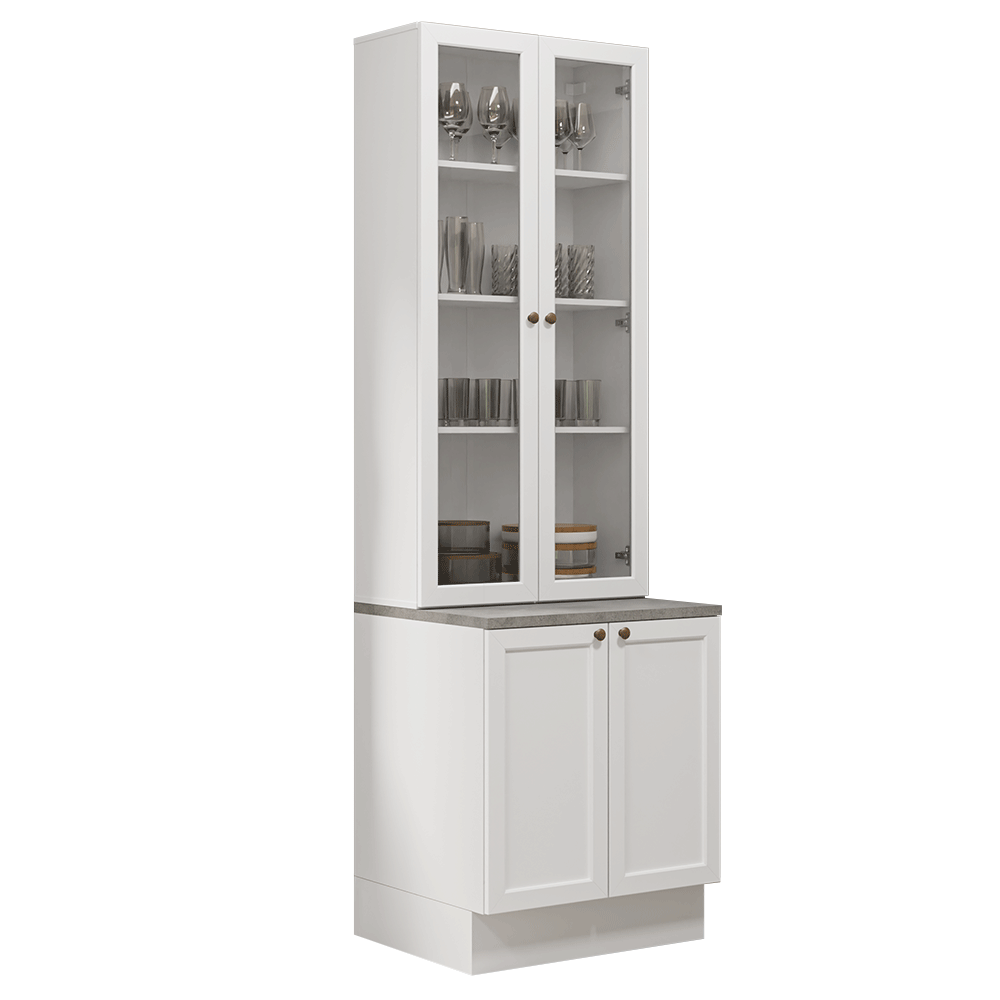 Kit Bajo Mesada + Cristalero 70 cm Vik Blanco 01