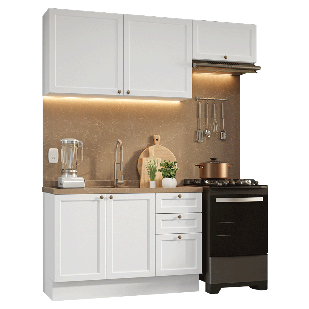 Cocina Compacta 180 cm Vik Blanco 02