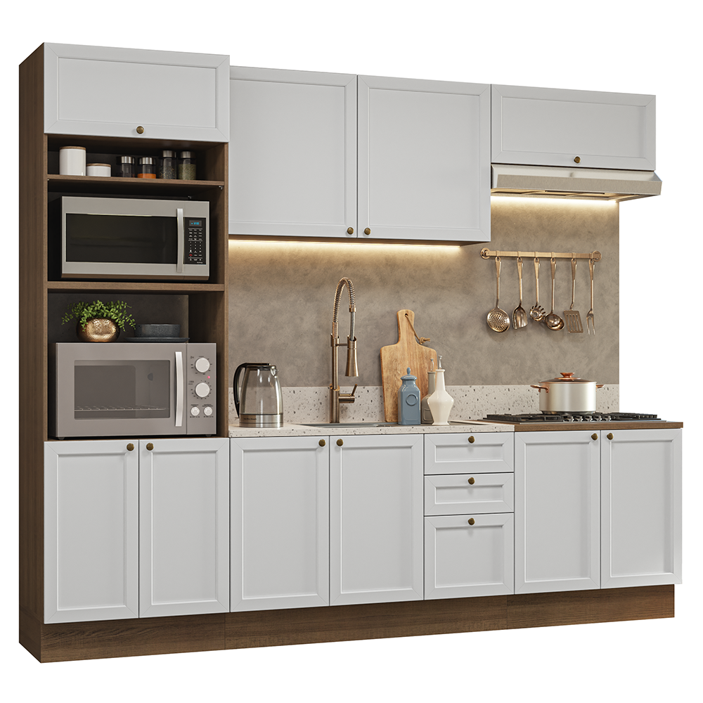 Combo de Cocina 270 cm Vik Marrón/Blanco 01