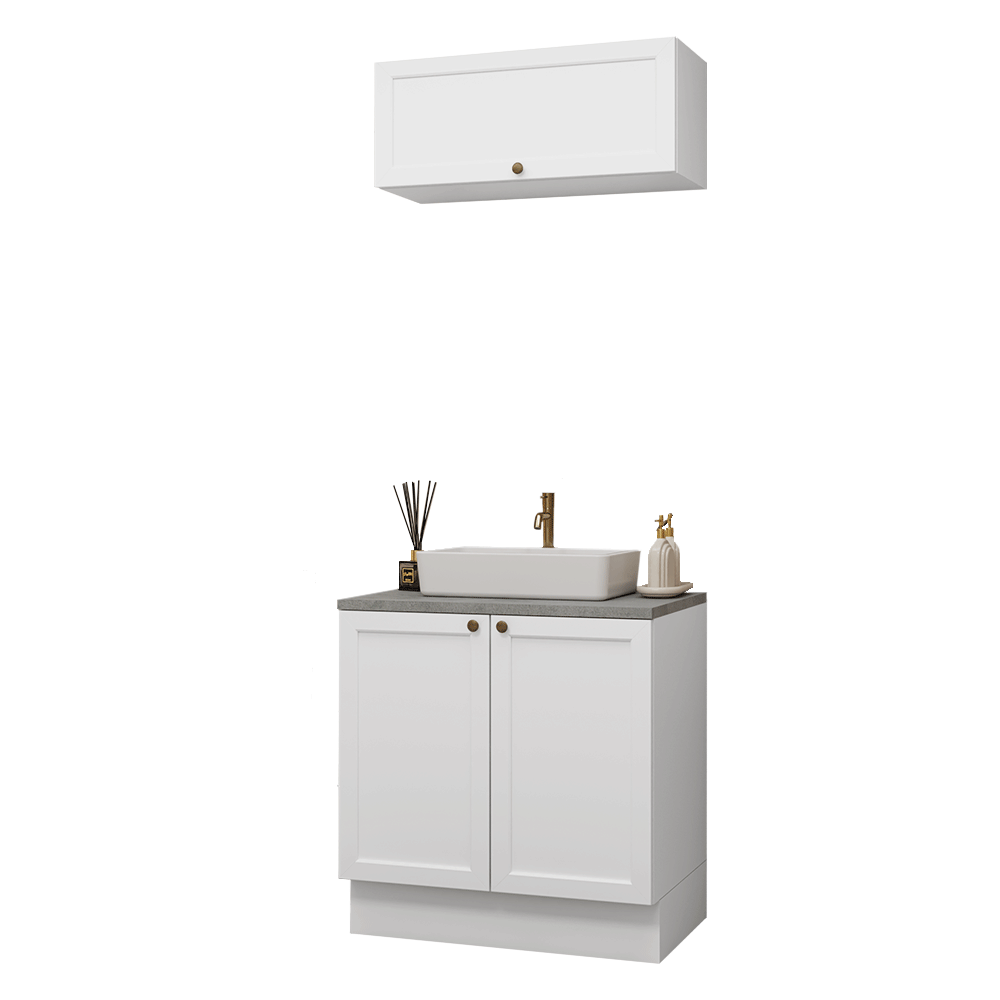 Vanitory 80cm 3 Puertas Blanco Vik 02
