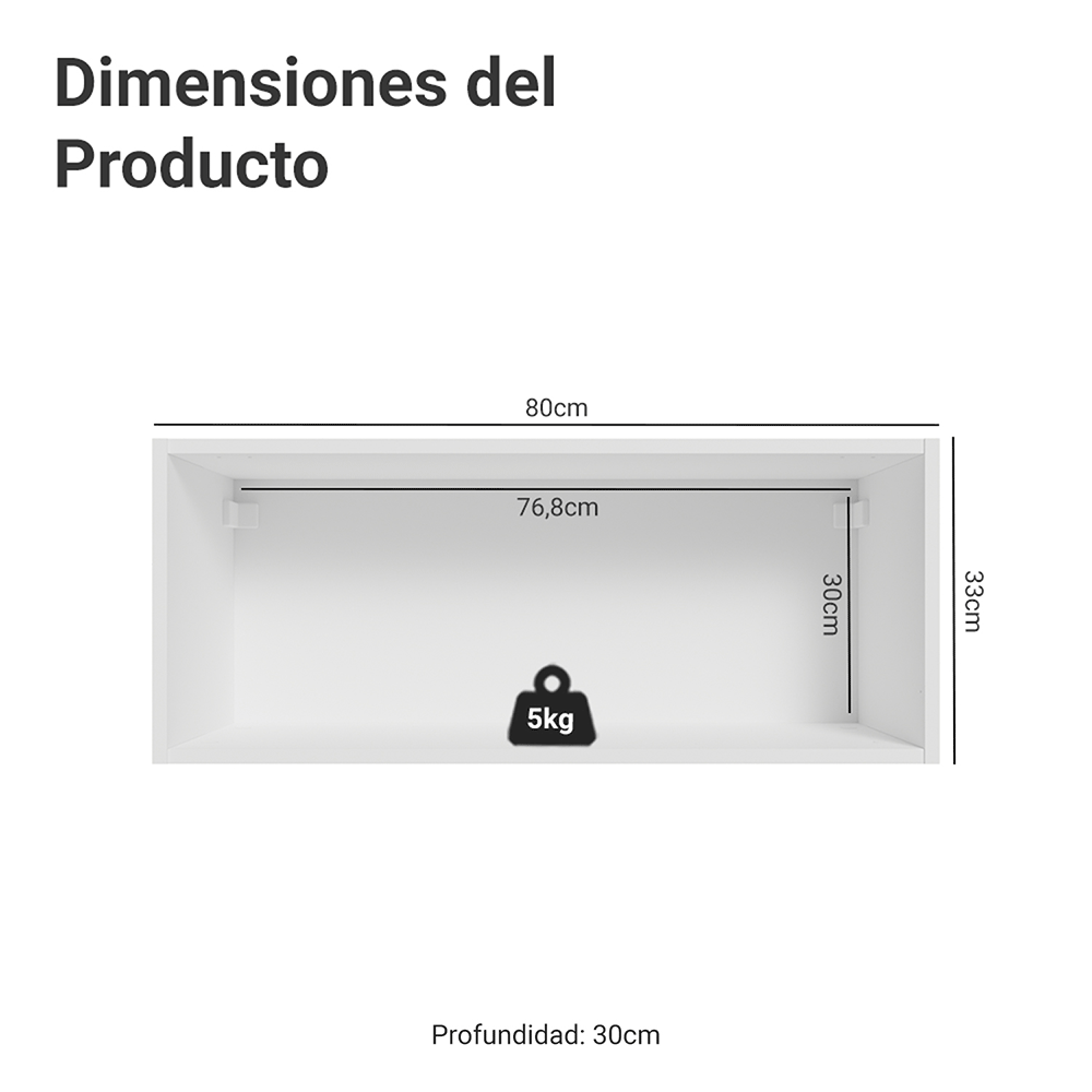 Alacena para Dormitorio 80 cm Nicho Neo Blanco