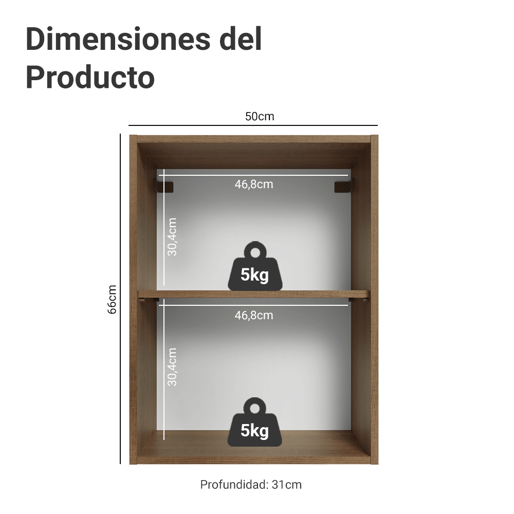 Alacena para Dormitorio 50 cm 1 Puerta Marrón Neo Madesa