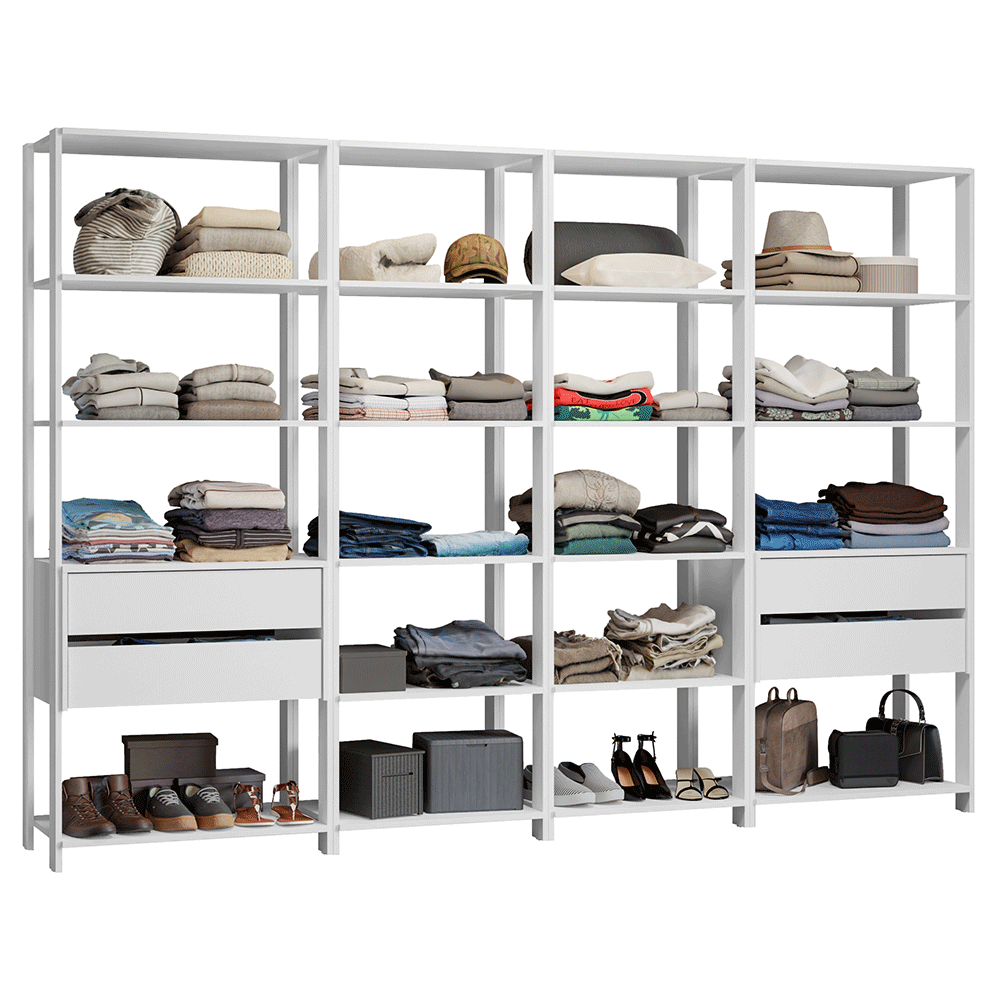 Placard Modulado 258 cm 4 Cajones Valencia Blanco 06