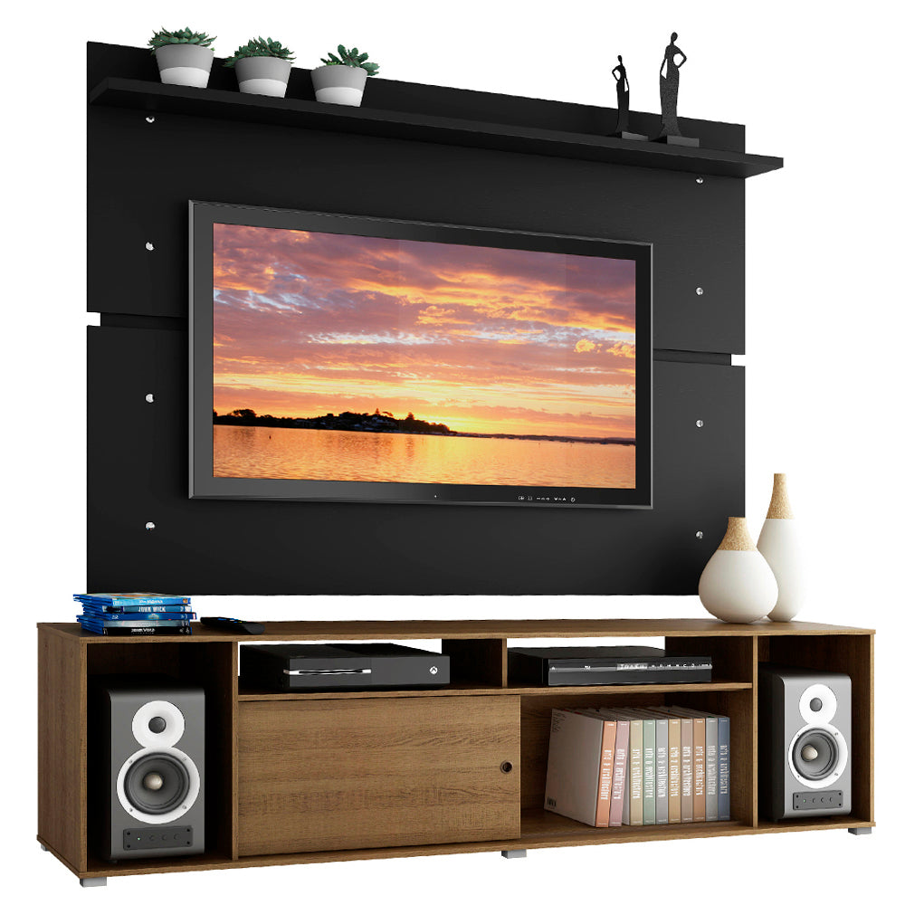 Rack Madesa Cancun con Panel para TV hasta 65 Pulgadas Marrón/Negro
