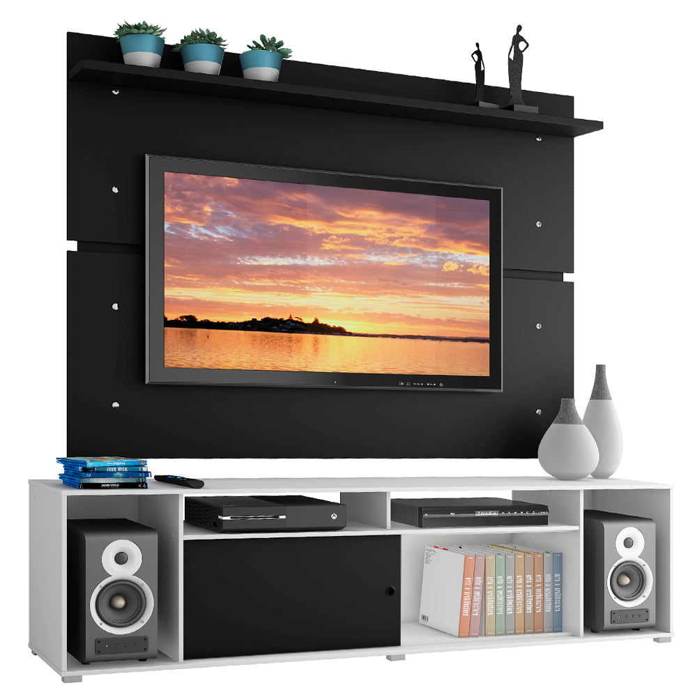 Rack Madesa Cancun con Panel para TV hasta 65 Pulgadas Blanco/Negro