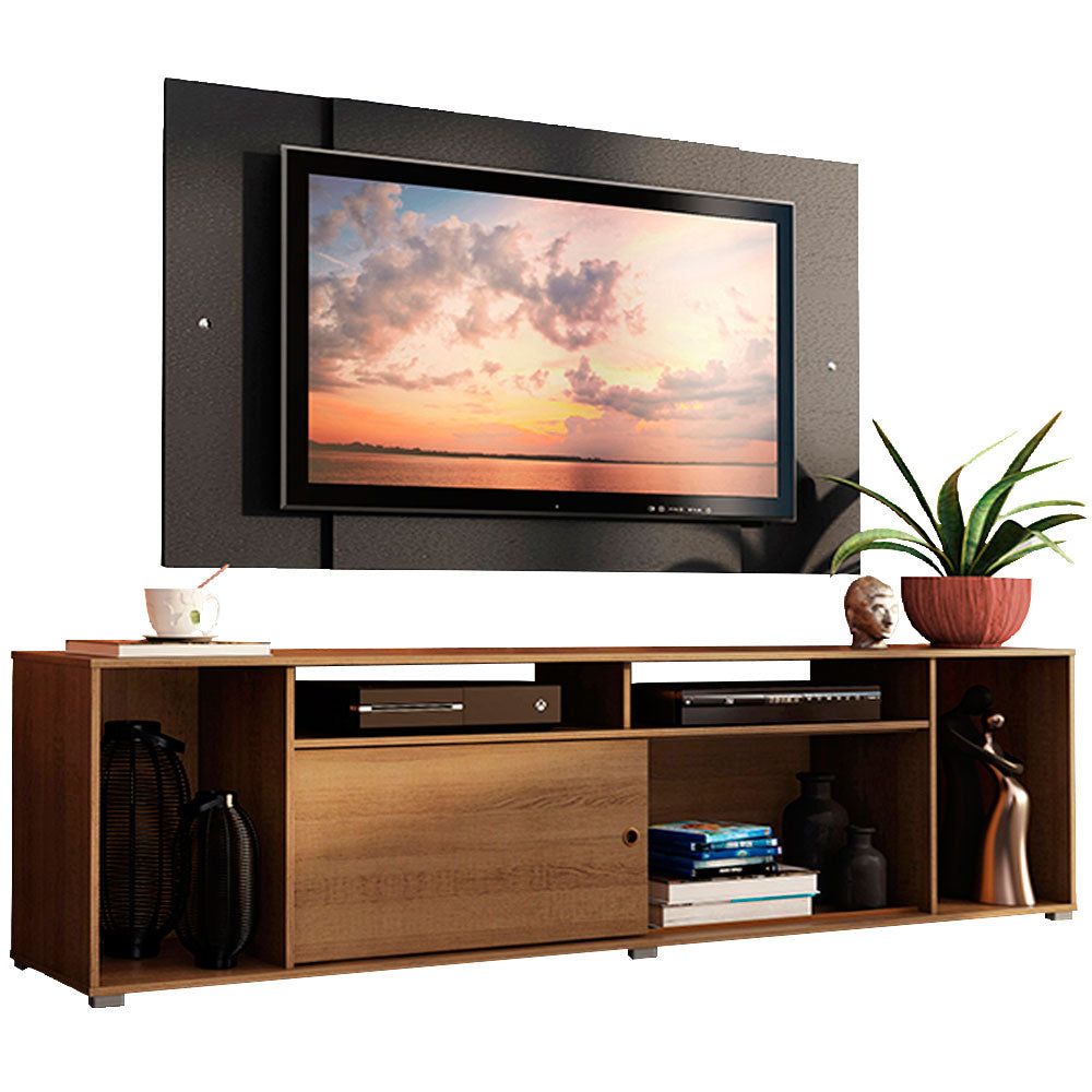 Rack Madesa Cancun con Panel para TV hasta 58 Pulgadas Marrón/Negro