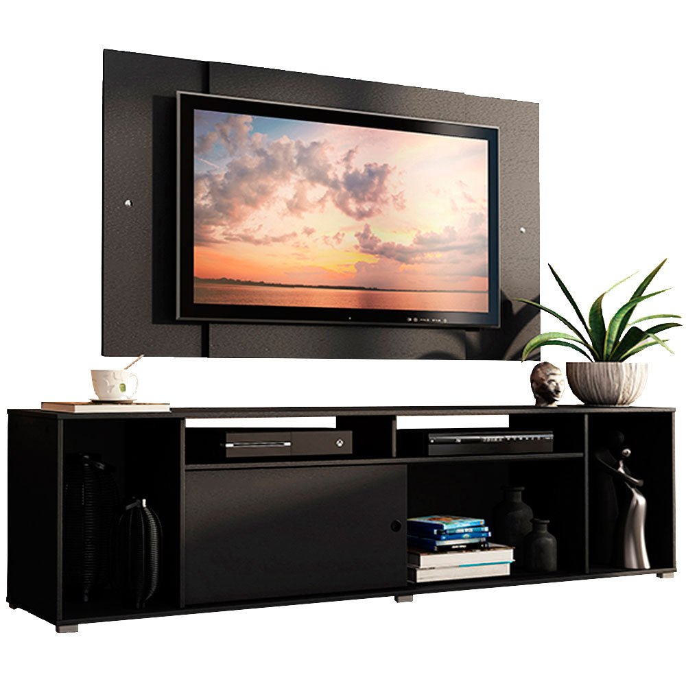 Rack Madesa Cancun con Panel para TV hasta 58 Pulgadas Negro