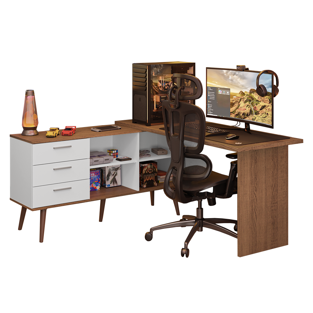 Escritorio Esquinero Madesa Lisboa a Gamer BM