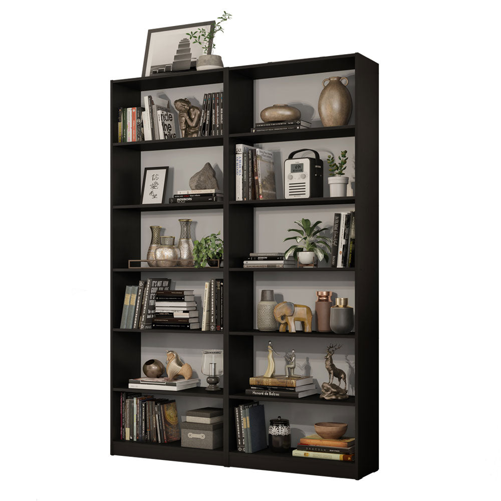 Kit Biblioteca Madesa con 2 Estantes Librero 6908 Negro