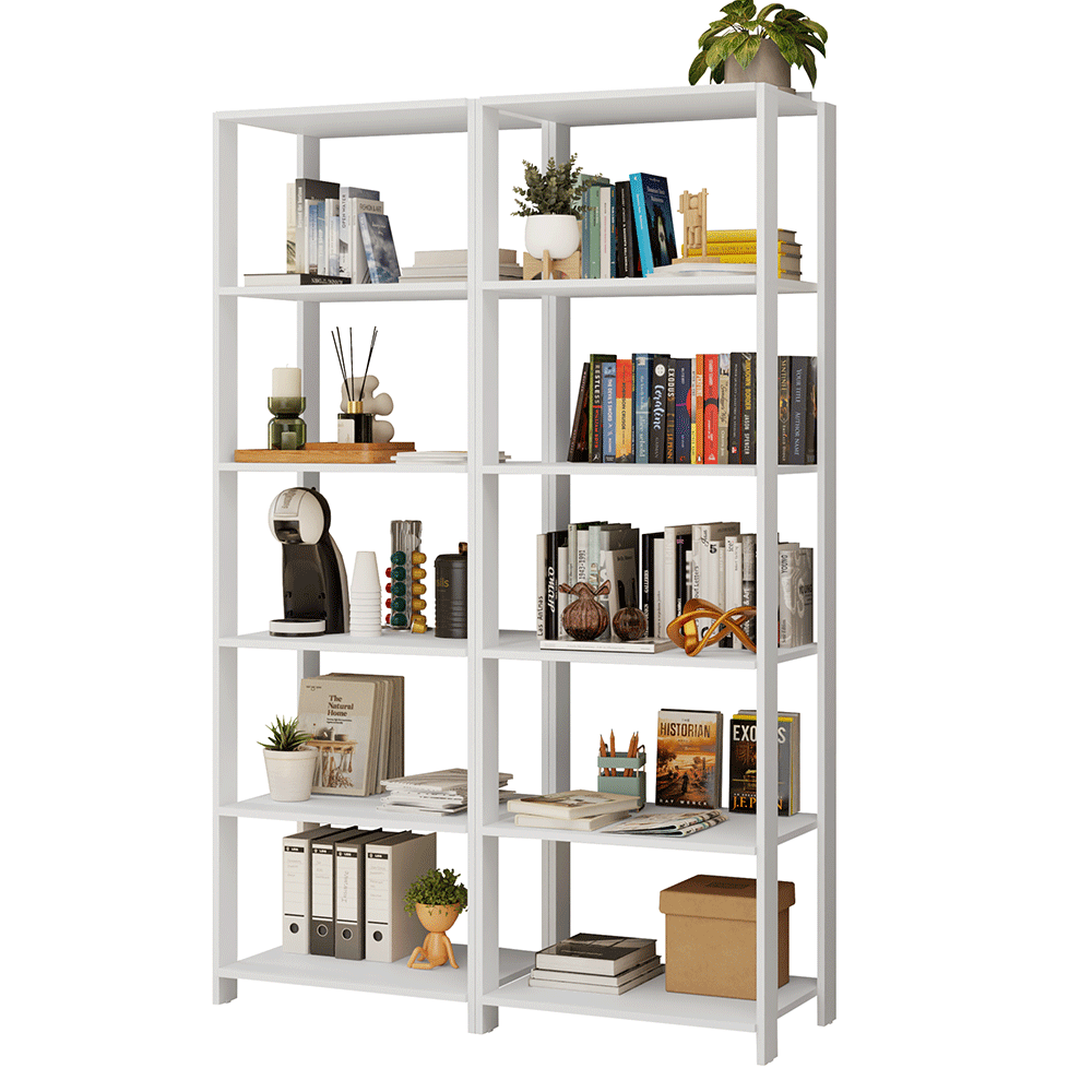 Mueble/Estante de Oficina Multiusos, 118 cm, 10 Estantes, Blanco