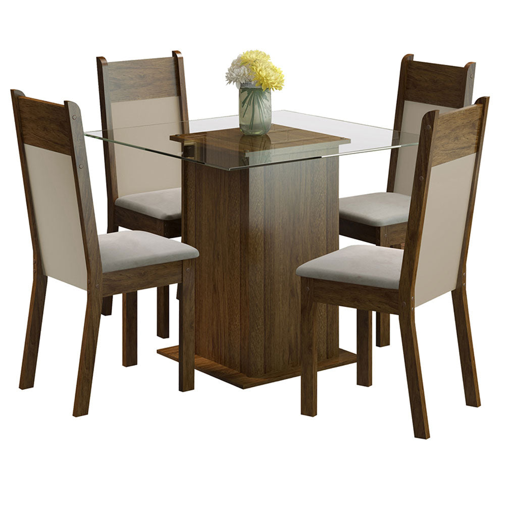 Juego de Comedor con Mesa y 4 Sillas Madesa Dallas MC