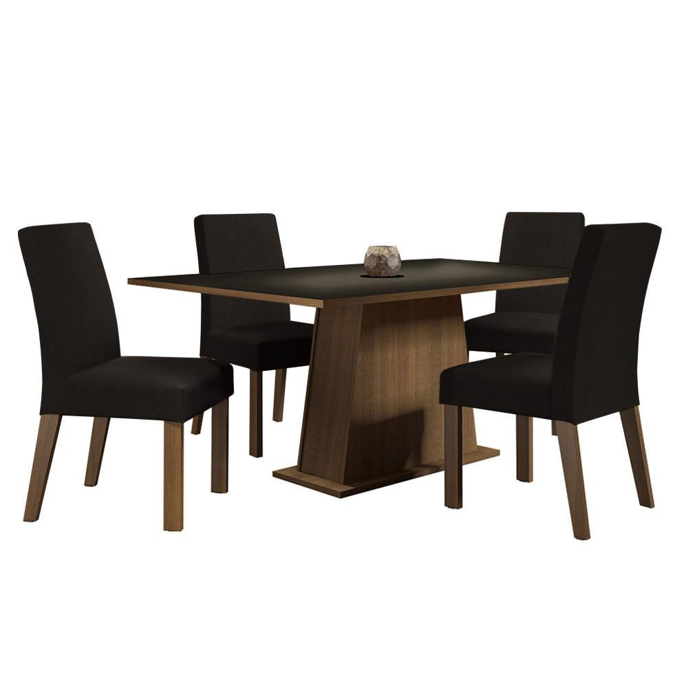 Juego de Comedor Mesa de Vidrio 4 Sillas Madesa Oxford MN 02