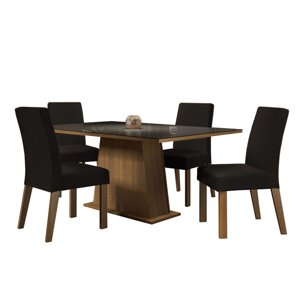 Juego de Comedor Mesa de Vidrio 4 Sillas Madesa Oxford 10 MN